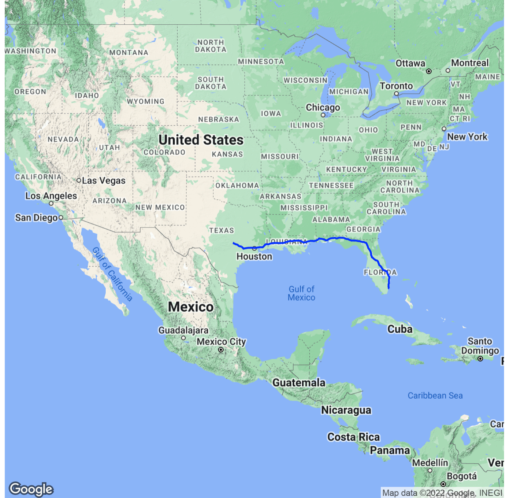 Image 13 - Plotting a route with ggmap